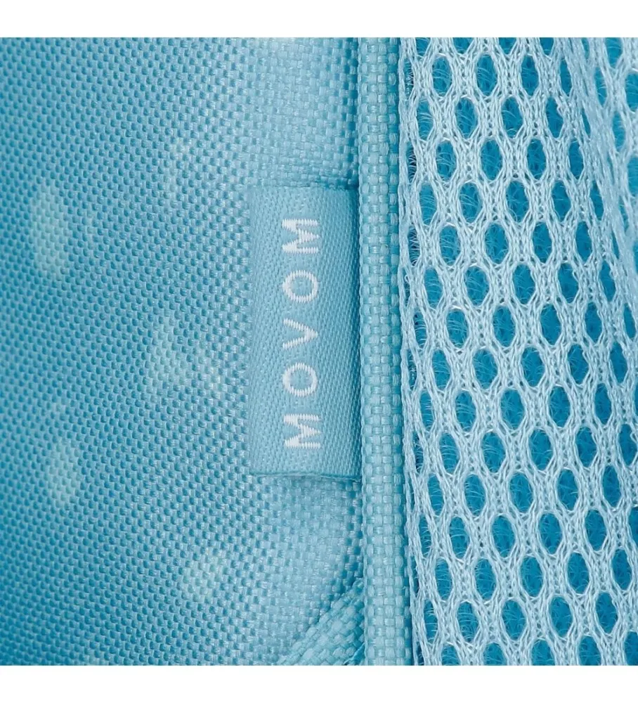 MOCHILA ESCOLAR MOVOM WILD FLOWERS DOS COMPARTIMENTOS CON CARRO AZUL 33X46X17CM